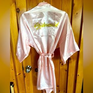 Pink Silky Bridesmaid Robe (Medium)